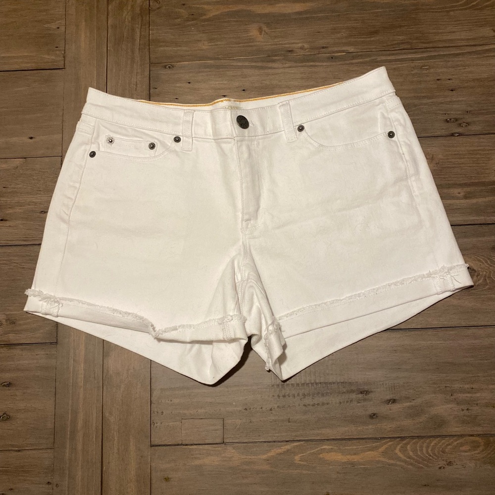 J. Crew Rolled Hem White Denim Shorts - size 29